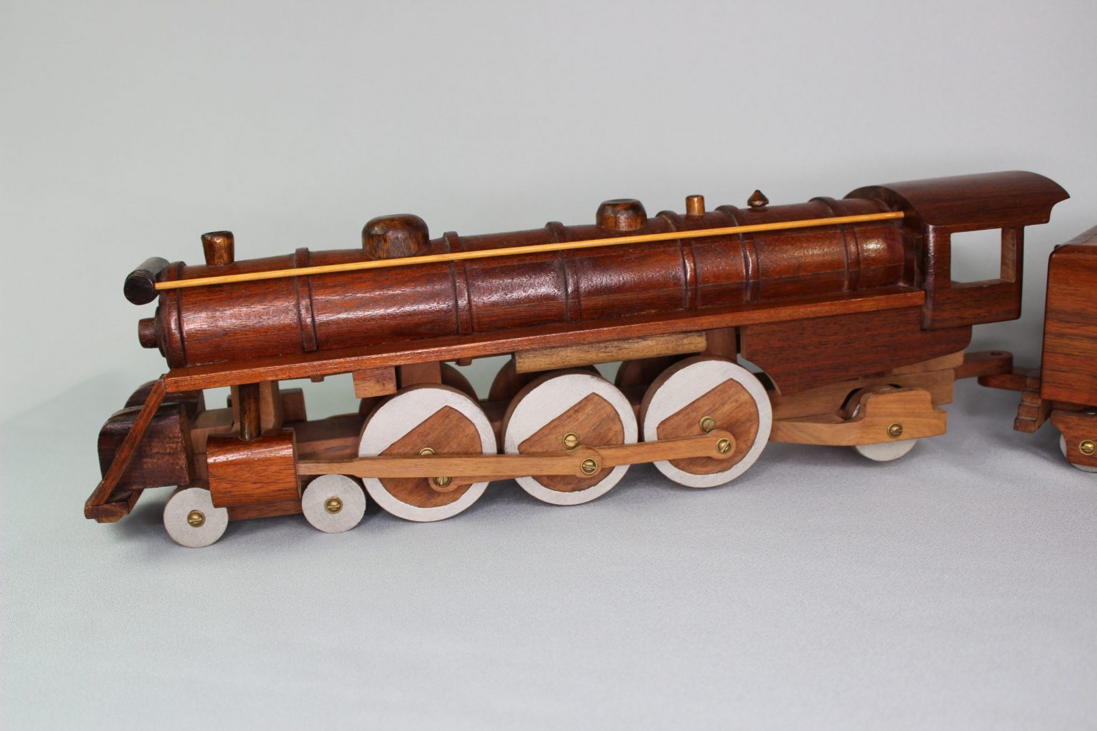 Large Vintage Americana Handmade Folk Art Wood Train Set Locomotive 